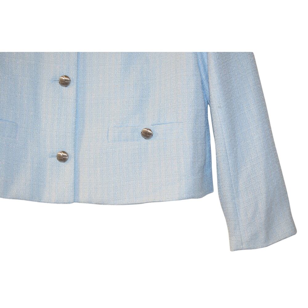 Bar III Women's Tweed Blazer Jacket in Chateau Blue Multi - Picture 3 of 3